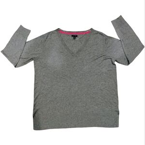 Apt. 9 Heather Gray V-Neck Lightweight Sweater